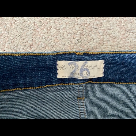 Free People blue raw cropped skinny Jeans size 26 - Picture 2 of 6